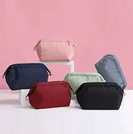 New Style Morandi Color Multi Function Waterproof Fabric Nylon Blank Cosmetic Travel Toiletries Storage Makeup Bag