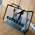 Large Capacity Durable Cartoon  Beach Travel Shopping Cotton Canvas Hand Bag For Men Women