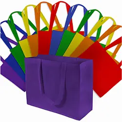 Reusable Large Multi Color Fabric Cloth Bags Gifts Groceries Merchandise Non-Woven Shopping Bags With Handles