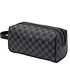 Factory Price Women Men Checkered Make Up Bag Luxury PU Leather Cosmetic Bags