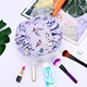 Custom Printed Women Travel Drawstring Cosmetic Bag Flat Lay Magic Travel Pouch Portable Recycled Makeup Storage Pocket