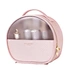 OEM Waterproof Fashion Three-Piece Pink Black Colors  Makeup Bags PU Transparent  Travel Toilet PVC Cosmetic Bag Sets