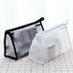 Custom Mesh Stationery Bag Clear Waterproof Zipper Makeup Bags Transparent EVA Mesh Toiletry Cosmetic Bag