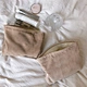 Customized Eco Recycled Plain Corduroy Makeup Pouch Bag Reusable Cotton Canvas Cosmetic Bag With Zipper