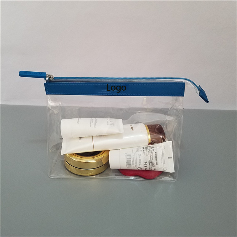 Waterproof Plastic PVC Makeup Pouch Transparent Clear PVC Vinyl Wash Cosmetics Bag With Logo