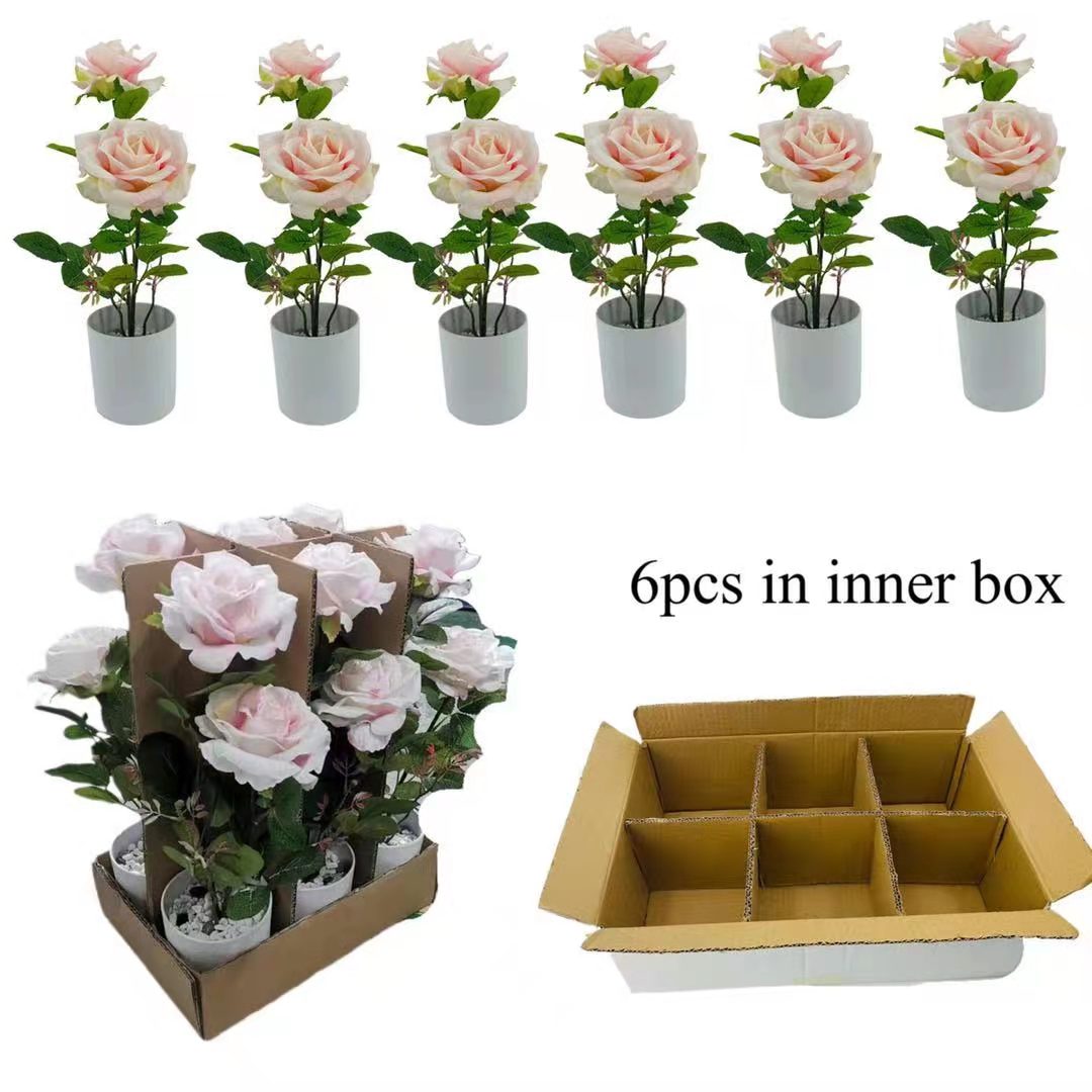 Artificial jacquard rose potted plant