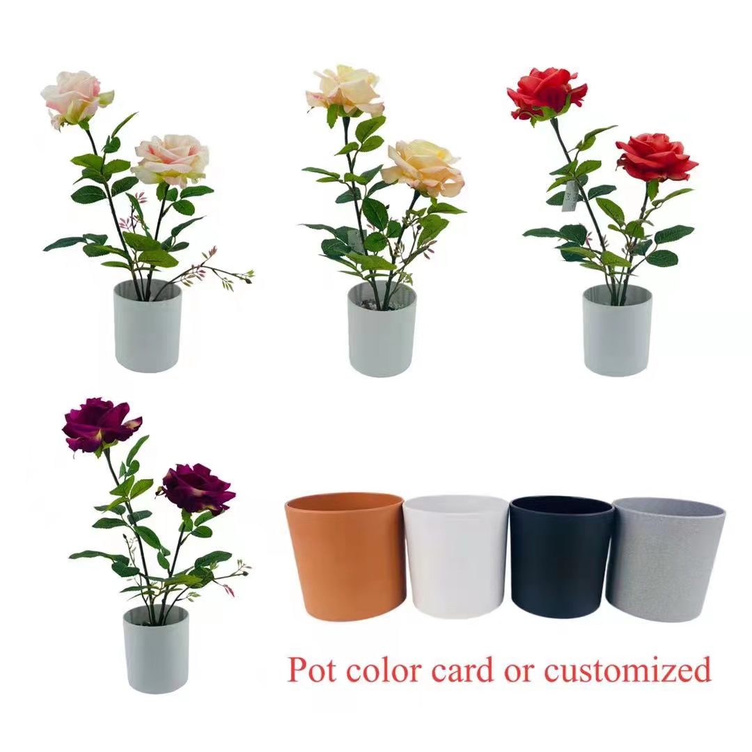 Artificial jacquard rose potted plant