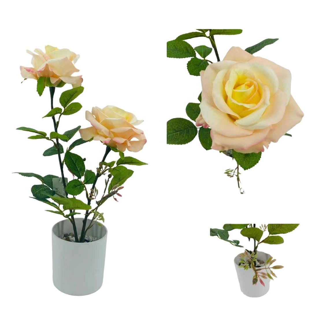 Artificial jacquard rose potted plant