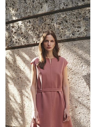 Wool blend sleeveless dress