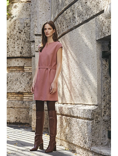 Wool blend sleeveless dress
