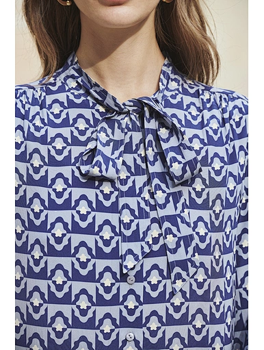 Casual printed silk dress