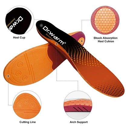 Slim electric foot warmer insoles - fits dress shoes while heating invisibly