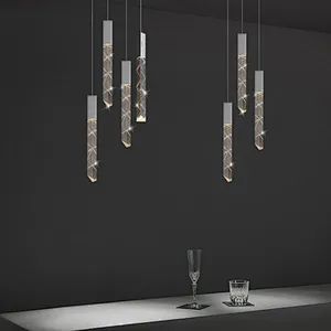 Modern  villa living room atmosphere crystal chandelier Nordic led drop light crystal pendant chandelier lights