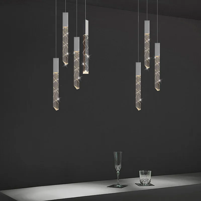Modern  villa living room atmosphere crystal chandelier Nordic led drop light crystal pendant chandelier lights