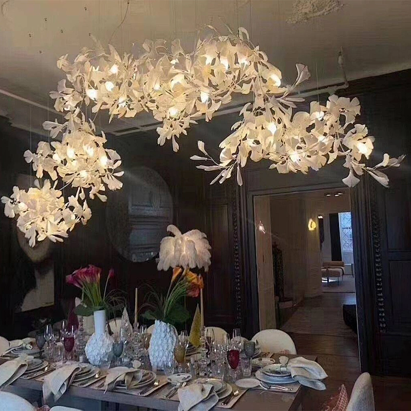 Modern luxury dining hotel lobby large wedding ceiling lights ceramics chandelier