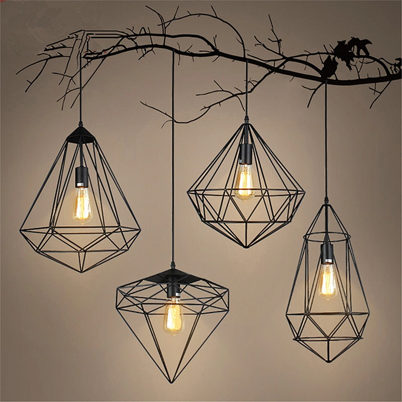 Retro Creative Birdcage Chandelier Iron Pendant Lamp For Dining Room