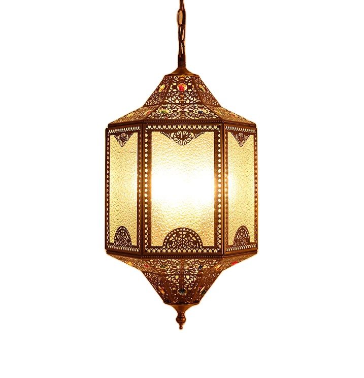 Islamic Chandeliers Iron Lamps with Nostalgic Moroccan Style Chandeliers&pendant Lights Frosted Glass Custom Hotel Restaurant 90