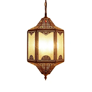 Islamic Chandeliers Iron Lamps with Nostalgic Moroccan Style Chandeliers&pendant Lights Frosted Glass Custom Hotel Restaurant 90