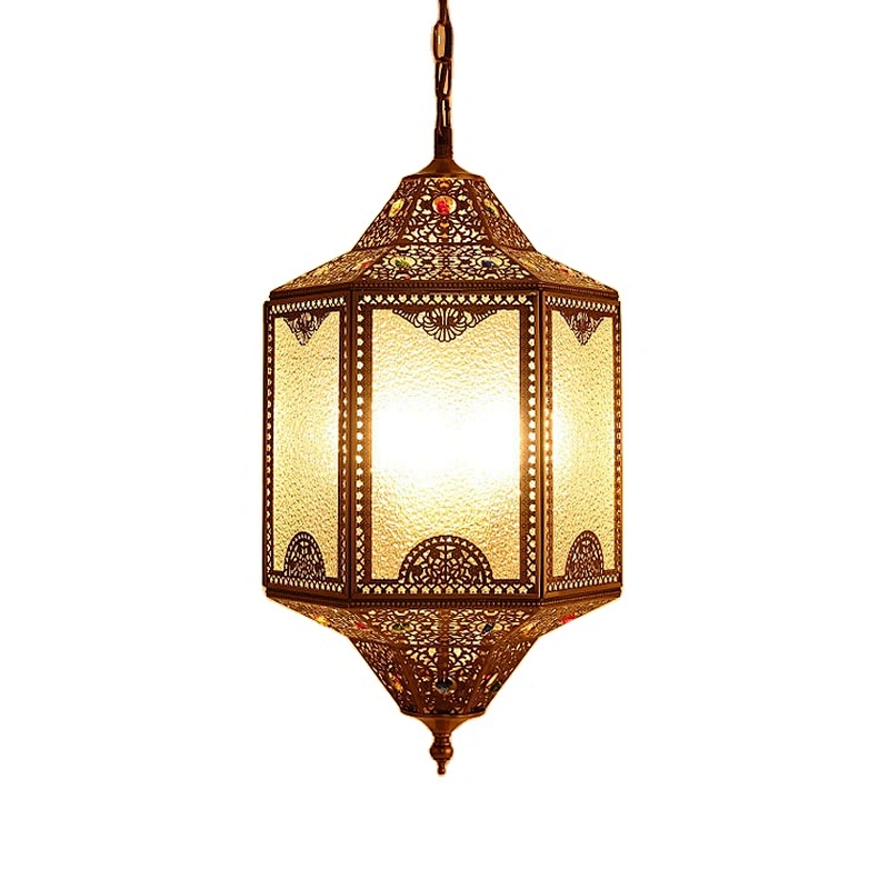 Islamic Chandeliers Iron Lamps with Nostalgic Moroccan Style Chandeliers&pendant Lights Frosted Glass Custom Hotel Restaurant 90