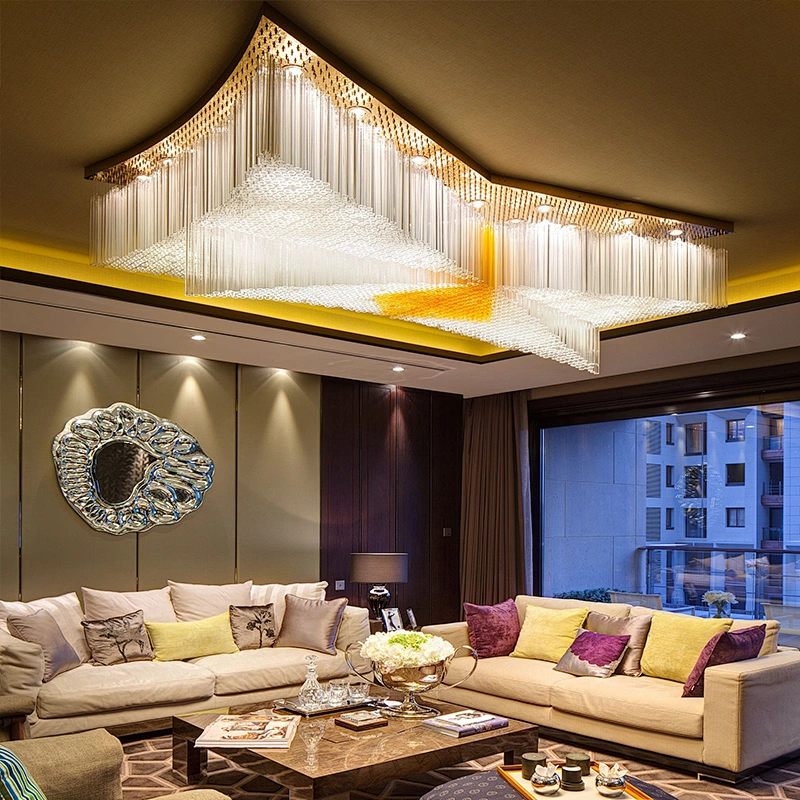 Modern Hotel Lobby Project Custom Luxury Crystal Glass Chandelier Pendant Lights