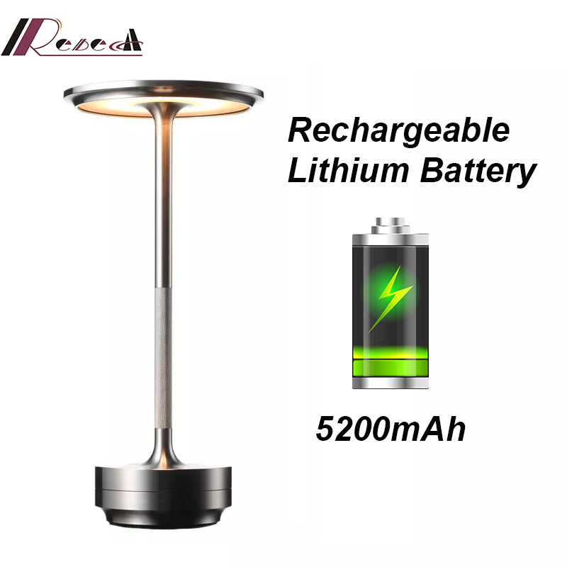 Cordless Restaurant  Battery Table Lamp Modern Gold Led Bedside Rechargeable Desk Lamps