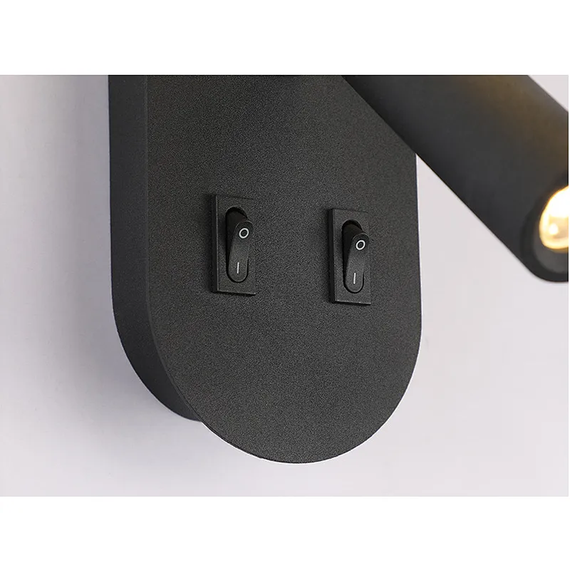Nordic Hotel Bedside Reading Lamp Double Control Led Wall Lamp Customized Hotel Decor Can Rotate Eye Protection Reading Light