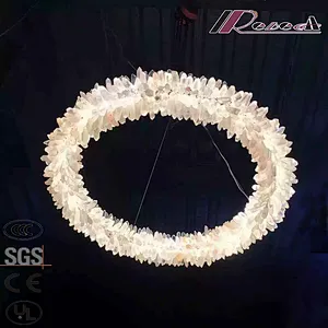 New design round luxury crystal prism contemporary LED pendant lamp for modern hotel