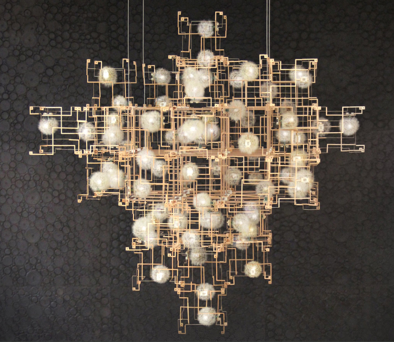 Hotel Lobby Bar Creative Led Personality Full Of Starlight Cubic Chandelier Engineering Crystal Custom Lamp