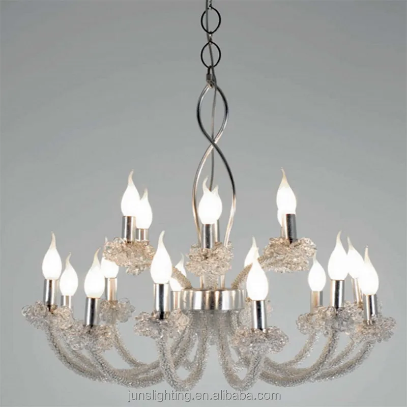 European Luxury Glass Beads Candle Shape Chandelier With Five Layers Pendant Lights