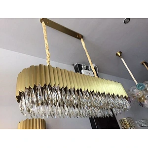 Luxury Crystal Chandelier Modern Simple Living Room Dining Room Gold Round Pendant Lights