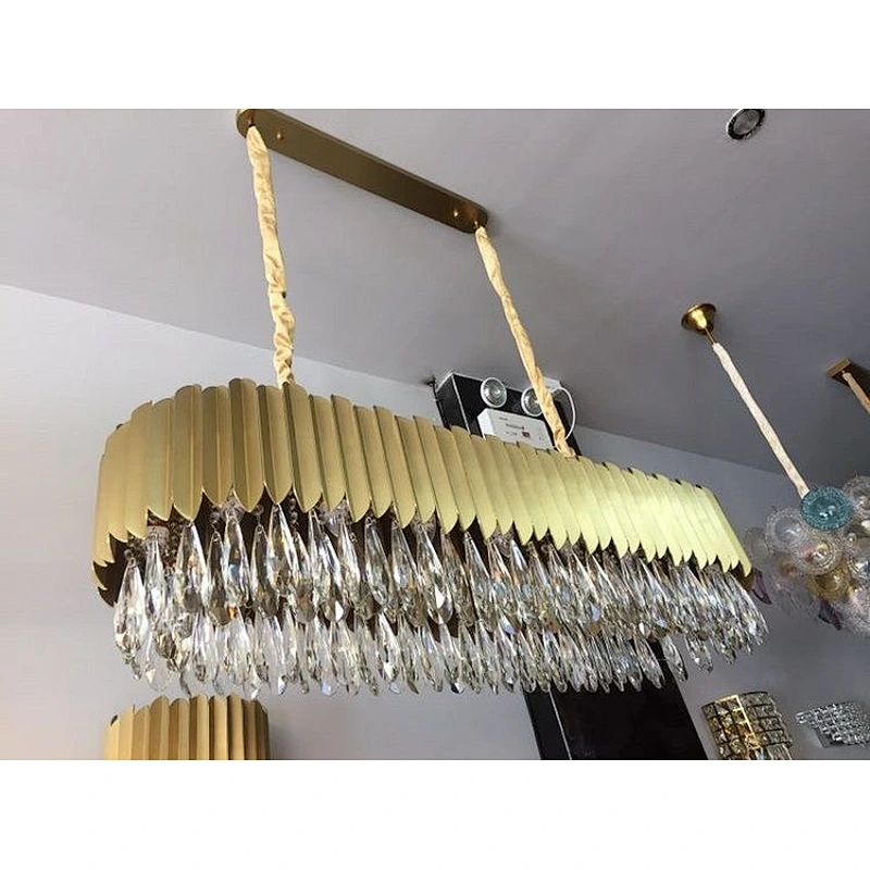 Luxury Crystal Chandelier Modern Simple Living Room Dining Room Gold Round Pendant Lights