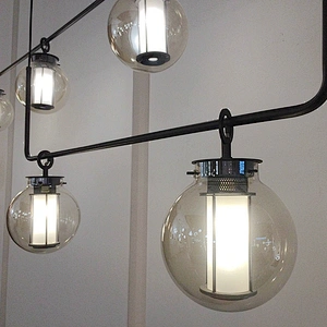 Modern Hotel Cafe Billiard Room Decorated  Led Lamp Round Glass Pendant Light Chandelier Lighting