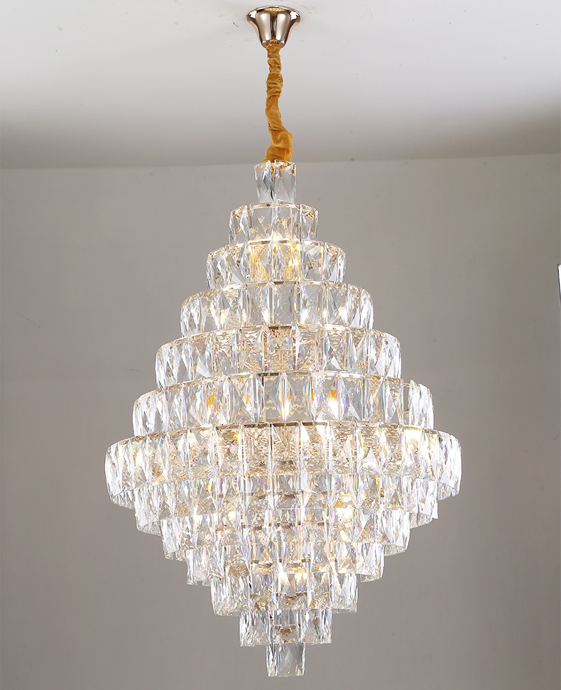 Simple luxury crystal chandelier villa living room hotel project ceiling crystal chandelier