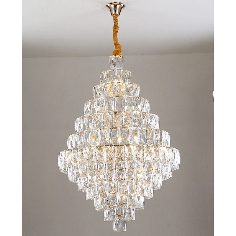 Simple luxury crystal chandelier villa living room hotel project ceiling crystal chandelier