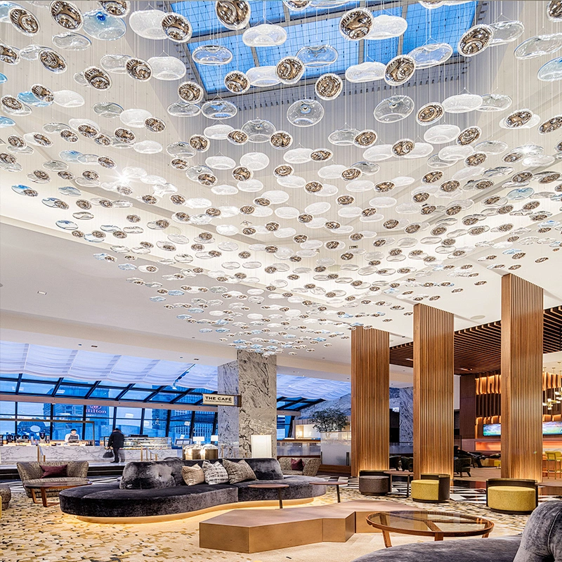 Customizable   luxury  glass chandelier for hotel lobby and stair