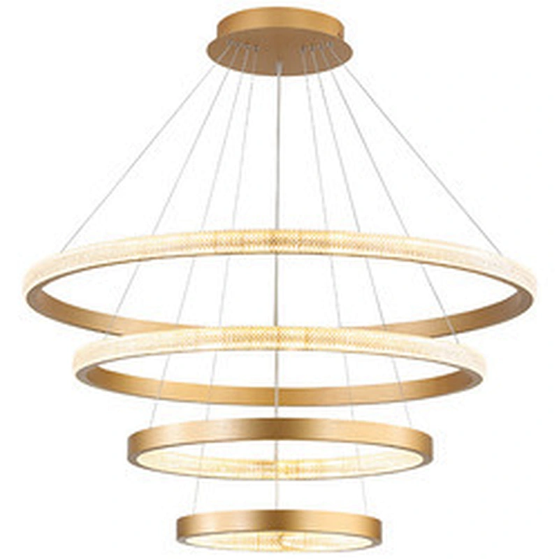 Modern iron living room chandelier luxury villa restaurant atmosphere lighting hotel engineering custom ring chandeliers