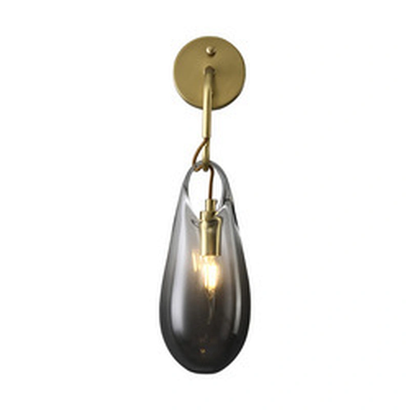 Modern Glass Wall Light Plating E14 Lighting Bedroom Wall Lamp Golden E14 LED BULB Iron +glass Shade White Box Hotel Guestroom