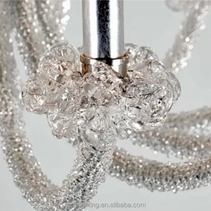 European Luxury Glass Beads Candle Shape Chandelier With Five Layers Pendant Lights