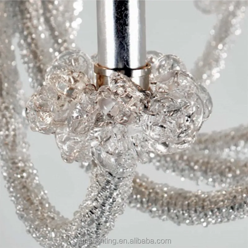 European Luxury Glass Beads Candle Shape Chandelier With Five Layers Pendant Lights