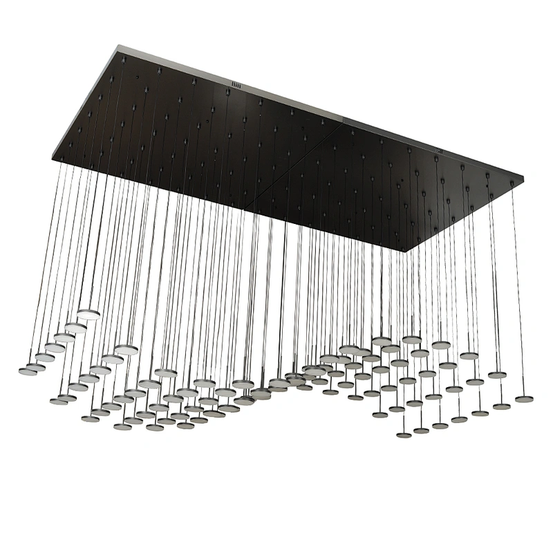 Modern pendant lighting chandeliers large hotel dining room black long led ceiling chandelier