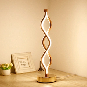 Modern creative bedside spiral night led reading desk light table lamp