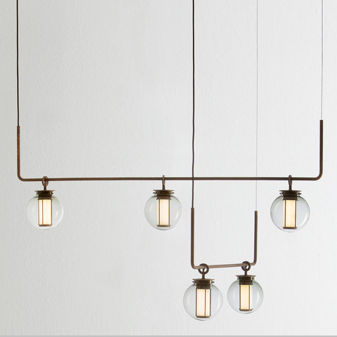 Modern Hotel Cafe Billiard Room Decorated  Led Lamp Round Glass Pendant Light Chandelier Lighting