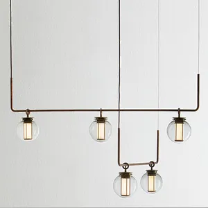 Modern Hotel Cafe Billiard Room Decorated  Led Lamp Round Glass Pendant Light Chandelier Lighting