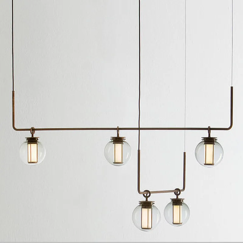 Modern Hotel Cafe Billiard Room Decorated  Led Lamp Round Glass Pendant Light Chandelier Lighting