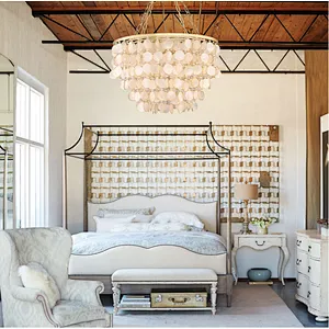 Decorative Luxury Custom Lighting Seashell Bubble Chandelier Modern Simple Design European Creative Shell Bedroom Pendant Lamp