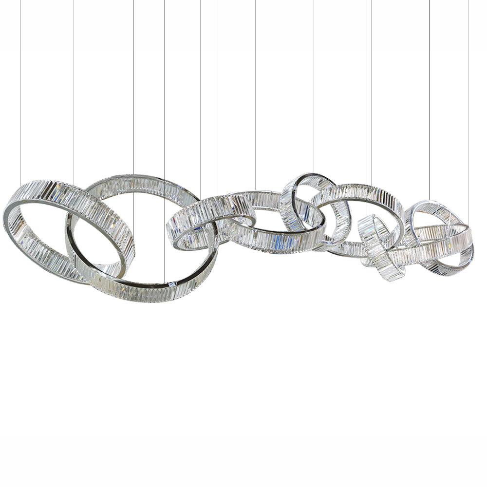 Custom large project hotel round luxury lighting crystal led pendant chandelier