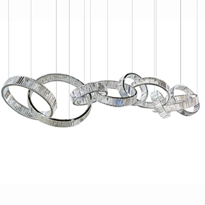 Custom large project hotel round luxury lighting crystal led pendant chandelier