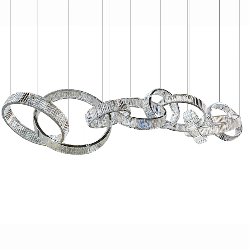 Custom large project hotel round luxury lighting crystal led pendant chandelier