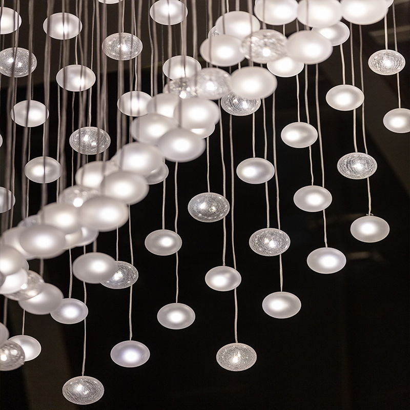 Modern luxury dining hotel lobby large wedding ceiling lights chandeliers