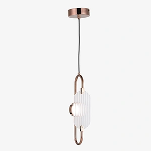 Custonzed clear ribbed glass pendant lamp hanging light matching table light modern simple rose gold chandelier